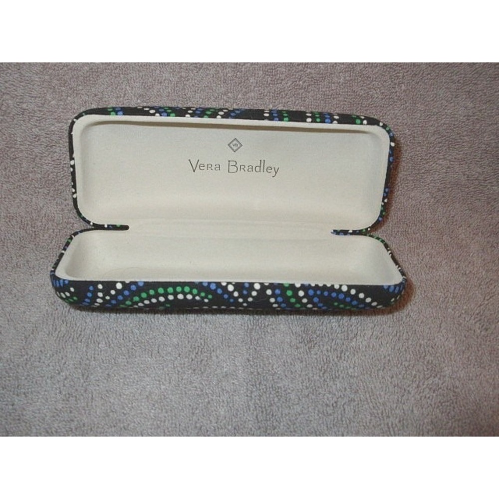Vera Bradley Eyeglass Case Kiev Swirls Hard Clamshell Lined Polka Dots Sunglass